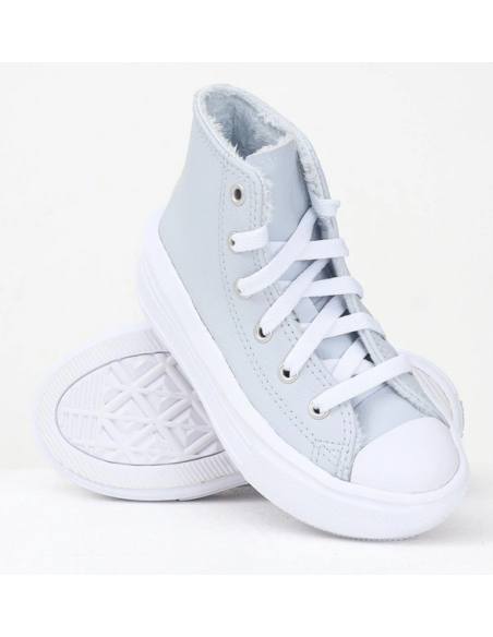 Converse Chuck Taylor All Star Move Plateau-Schuhe mit flauschigem Futter für Mädchen – Grau