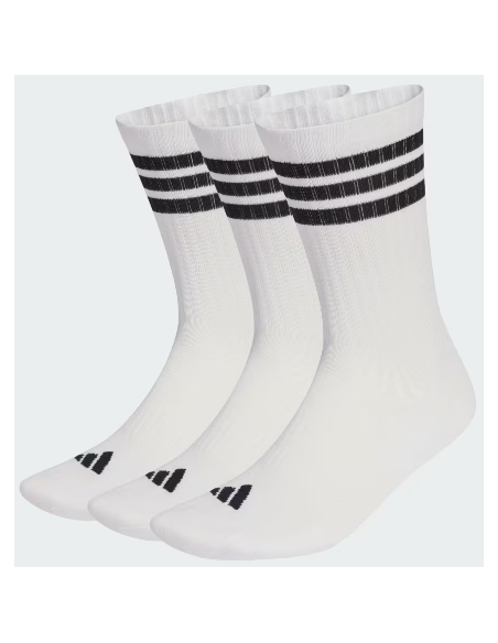 Tre Paia di Calze Adidas 3-Stripes Cushioned Sportswear Crew - Bianco