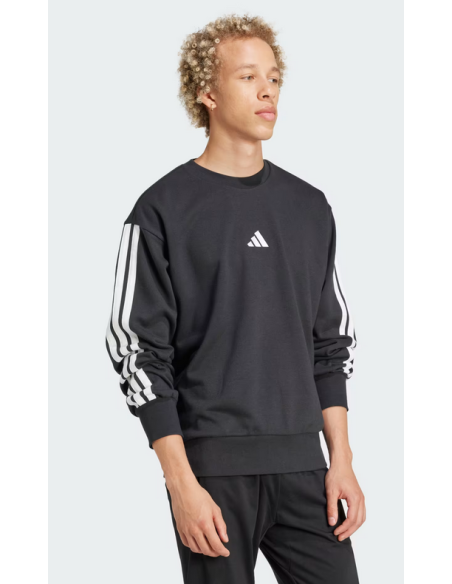 Felpa Uomo Adidas Essentials 3-Stripes - Nero