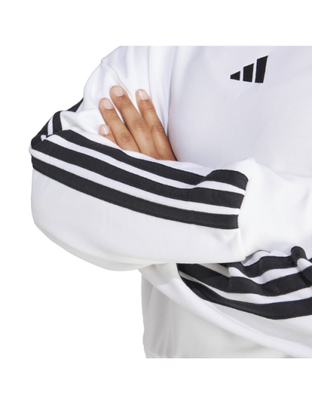 Sudadera Adidas Performance Essentials de 3 rayas de felpa francesa para mujer - Blanco