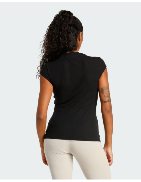 Adidas Rib Cap-Sleeve Tee Damen T-Shirt - Schwarz