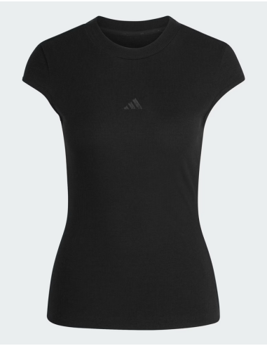 Adidas Rib Cap-Sleeve Tee Women's T-Shirt - Black