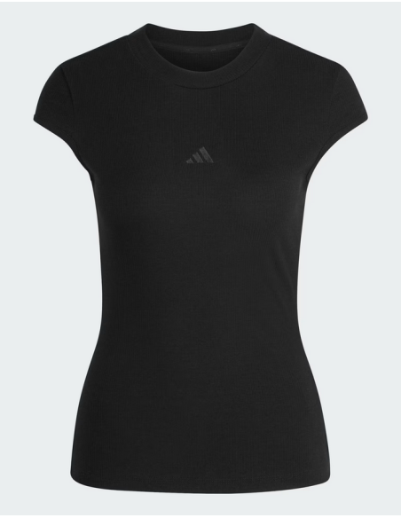 Camiseta Adidas Rib Cap-Sleeve Tee para mujer - Negra