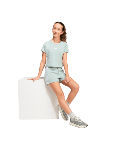 Short adidas Essential pour fille - Vert/Blanc