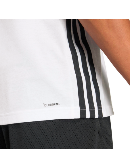 ADIDAS Essentials Feelready 3 Stripes men's t-shirt - WHITE