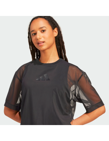 Camiseta Adidas Soft Lux para mujer - Negra