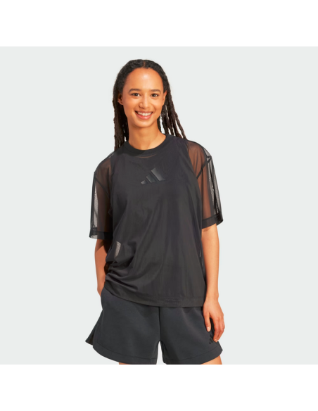 Camiseta Adidas Soft Lux para mujer - Negra