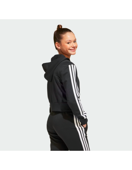 Sudadera Essentials con cremallera completa para niña - Negra