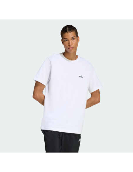 T-shirt da uomo Adidas SLIDE TRIM - BIANCA