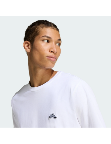 T-shirt da uomo Adidas SLIDE TRIM - BIANCA