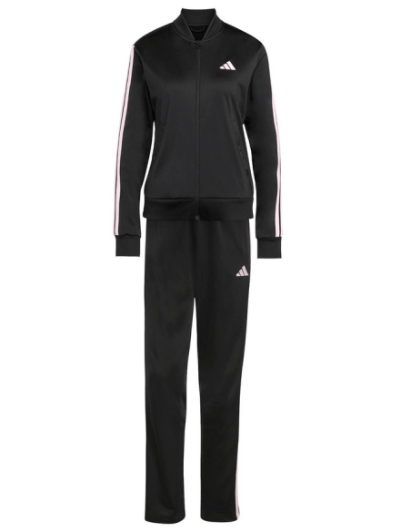 Adidas Essential 3-Stripes Women's Tracksuit - Black/Pink