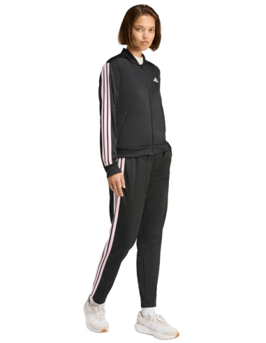 Tuta Donna Adidas Essential 3-Stripes - Nero/Rosa