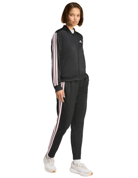 Chándal Adidas Essential 3-Stripes para mujer - Negro/Rosa