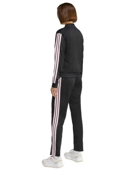 Survêtement Adidas Essential 3-Stripes pour femme - Noir/Rose