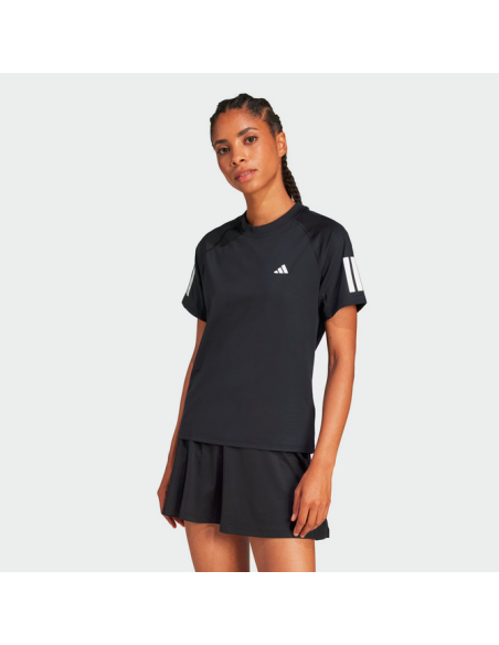 Camiseta Adidas Climacool 3-Stripes Club para mujer - NEGRO