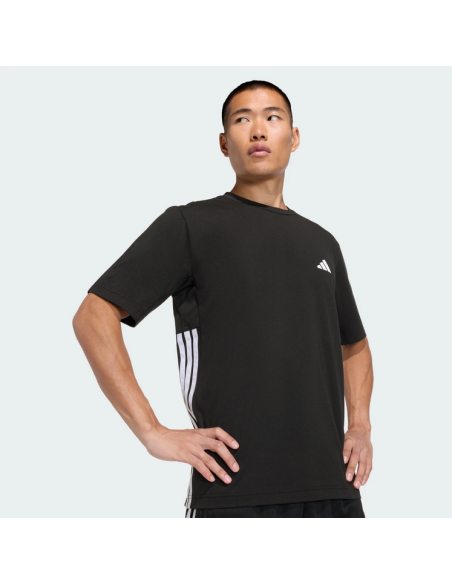 T-shirt da uomo Adidas ESSENTIALS FEELREADY 3 STRIPES - NERO