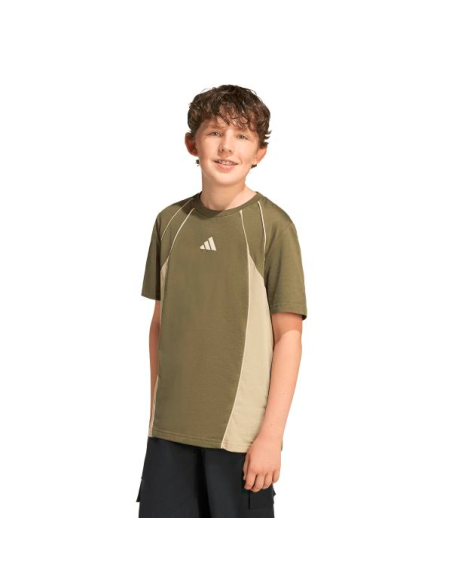 T-Shirt ADIDAS Color Block pour Garçon - VERT