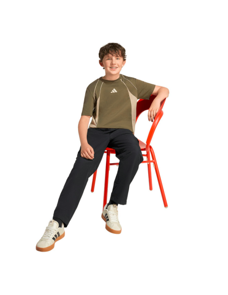 ADIDAS Color Block Boy's T-Shirt - GREEN
