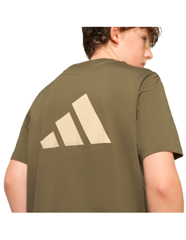 ADIDAS Color Block Boy's T-Shirt - GREEN