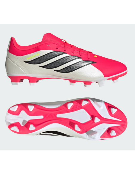 Botas de fútbol Adidas Predator Club FG/MG - Blanco/Fucsia