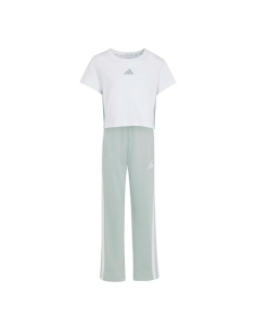 ADIDAS ESSENTIALS Mädchen-Trainingsanzug – WEISS/HELLBLAU 2