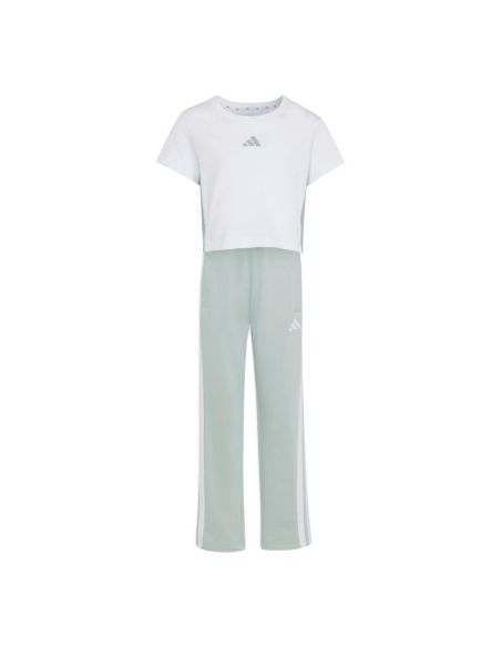 ADIDAS ESSENTIALS Mädchen-Trainingsanzug – WEISS/HELLBLAU