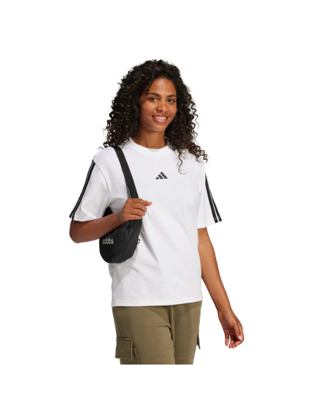 WOMEN'S T-SHIRT Adidas ESSENTIALS 3 STRIPES - WHITE