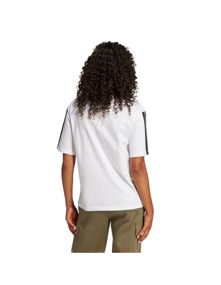 T-SHIRT FEMME Adidas ESSENTIALS 3 BANDES - BLANC