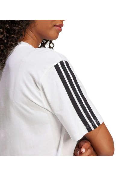 WOMEN'S T-SHIRT Adidas ESSENTIALS 3 STRIPES - WHITE