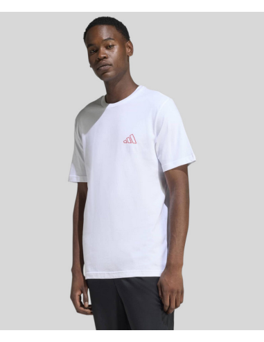 T-shirt da uomo Adidas Triple Stripe Vibe - BIANCA