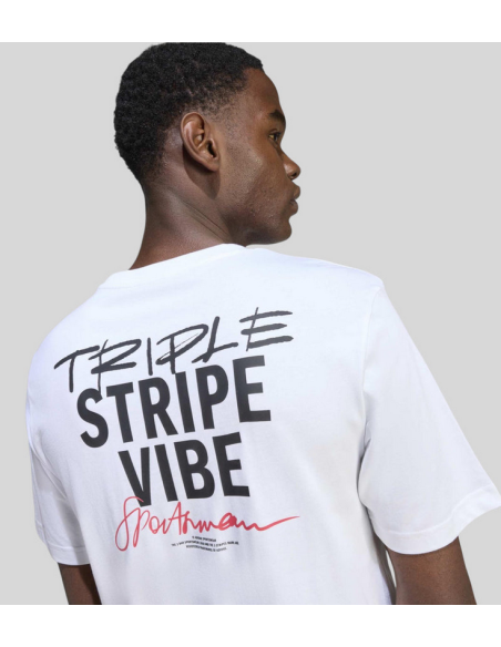 T-shirt da uomo Adidas Triple Stripe Vibe - BIANCA