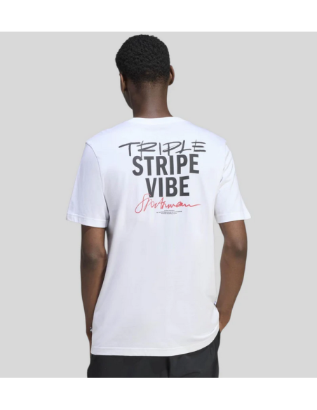 T-shirt da uomo Adidas Triple Stripe Vibe - BIANCA