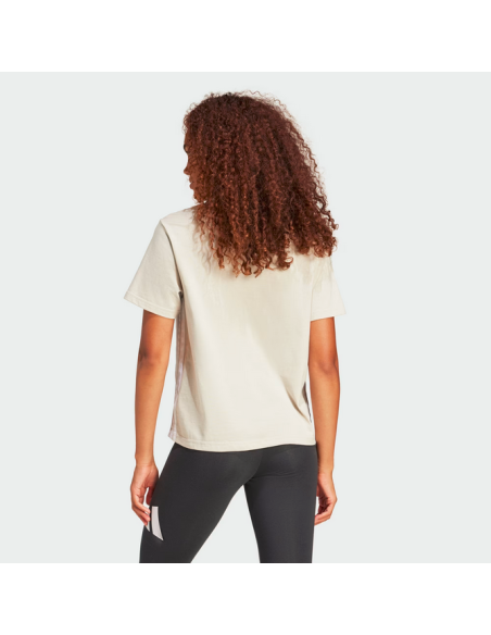 WOMEN'S T-SHIRT Adidas Essentials 3 stripes - BEIGE