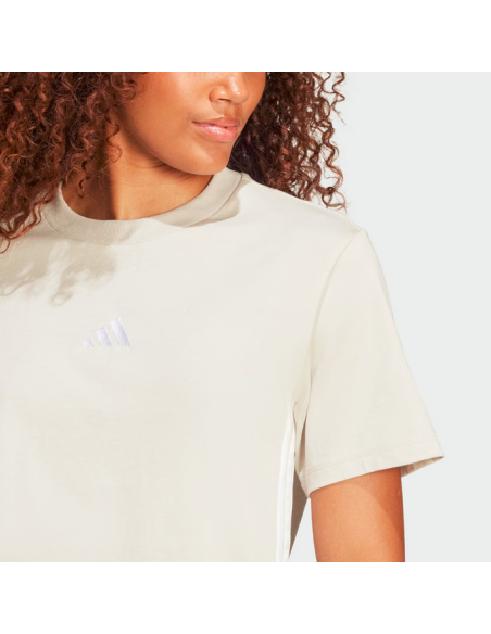 T-SHIRT DONNA Adidas Essentials 3 stripes - BEIGE