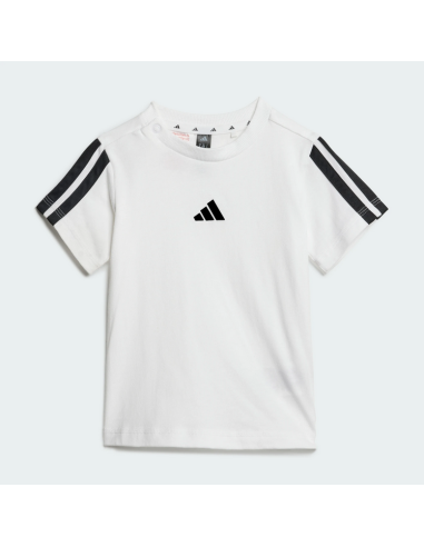 Adidas ESSENTIAL TEE Kinder-Outfit - WEISS/SCHWARZ