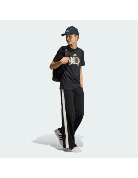 T-shirt adidas ragazzo STADIUM LETTERING - NERO