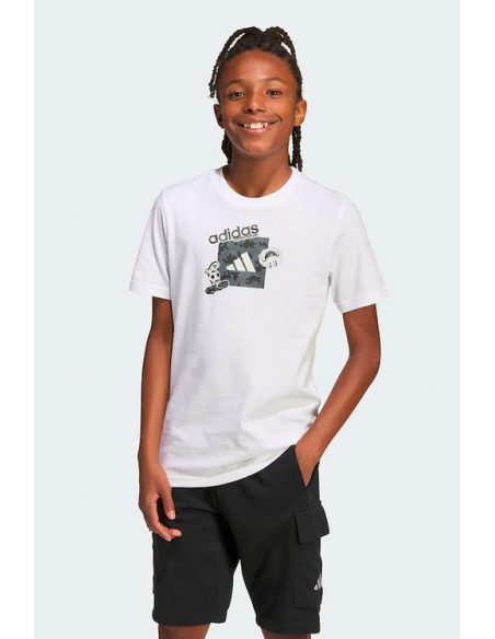 T-shirt unisexe Adidas CAMO TRAIN - Blanc