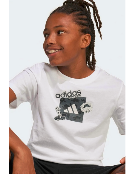 Unisex Adidas CAMO TRAIN T-shirt - White