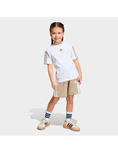 completo Bambina Adidas ESSENTIALS 3 STRIPES - BIANCO\BEIGE