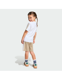 completo Bambina Adidas ESSENTIALS 3 STRIPES - BIANCO\BEIGE 2
