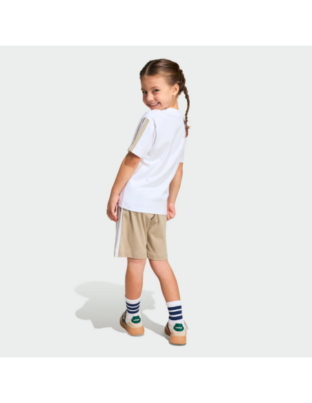 completo Bambina Adidas ESSENTIALS 3 STRIPES - BIANCO\BEIGE