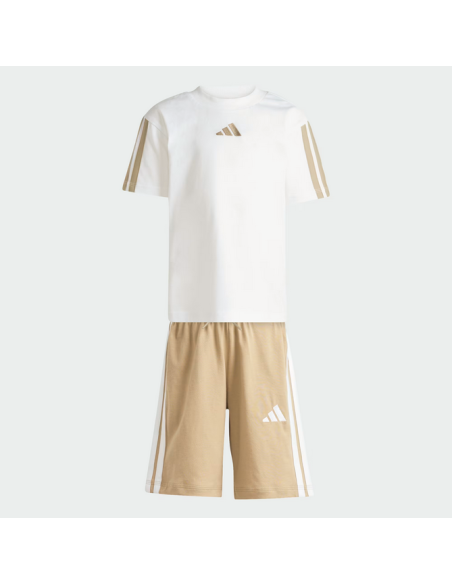 completo Bambina Adidas ESSENTIALS 3 STRIPES - BIANCO\BEIGE