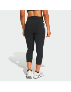 Leggings donna Optime Essentials 3 strisce 3/4 - Nero 2