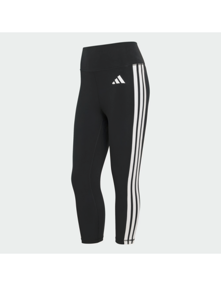 Leggings donna Optime Essentials 3 strisce 3/4 - Nero