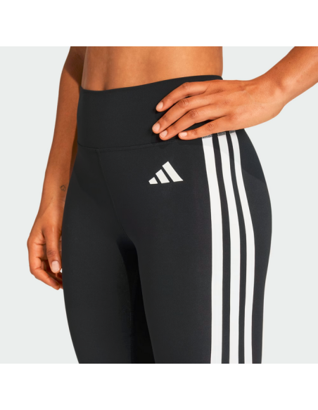 Leggings donna Optime Essentials 3 strisce 3/4 - Nero