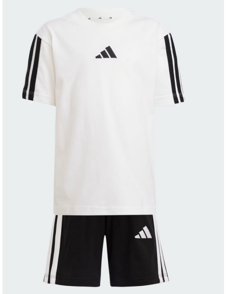 Conjunto Adidas ESSENTIAL TEE Unisex - BLANCO/NEGRO