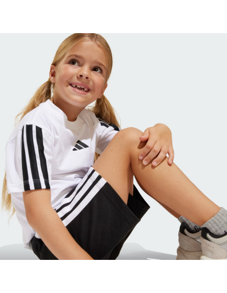 Adidas ESSENTIAL TEE Unisex Outfit - WHITE/BLACK
