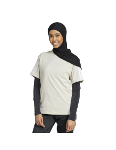 WOMEN'S T-SHIRT Adidas 3 STRIPES SJ - BEIGE 2