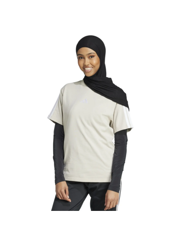 T-SHIRT DONNA Adidas 3 STRIPES SJ - BEIGE