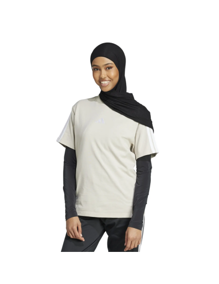 WOMEN'S T-SHIRT Adidas 3 STRIPES SJ - BEIGE